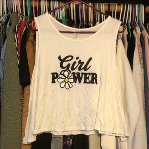 Chic White 'Girl Power' Tank Top